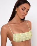 Reema Tube Bikini Top in Croc Green