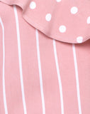 Reilly Cold Shoulder Bodice in Spot Stripe Pink and White