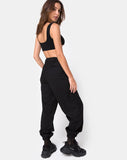 Reka Crop Top in Black with Silver Buckle