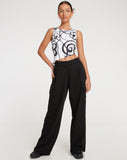 image of Rembulan Asymmetric Top in Mono Doodle Black and White