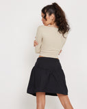 Image of Adini Mini Skirt in Black Poplin