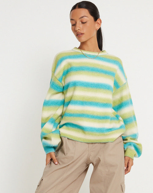 image of Ammaria Jumper in Blue Mix Stripe