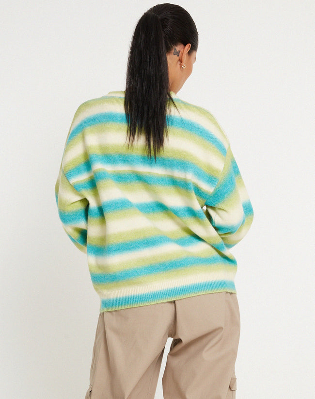 image of Ammaria Jumper in Blue Mix Stripe