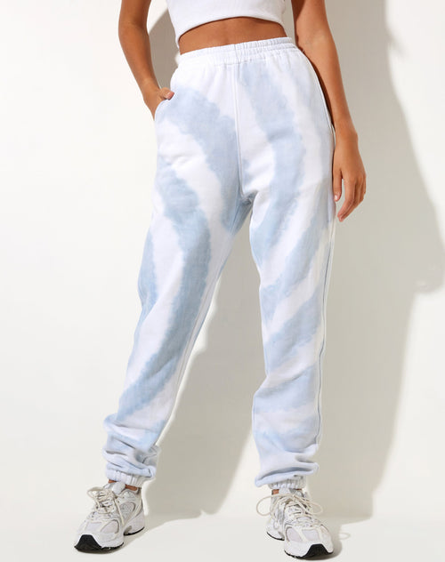 Image of Basta Jogger in Blue and White Swirl Tie Dye