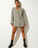 Meva Blazer Dress in Green Beige