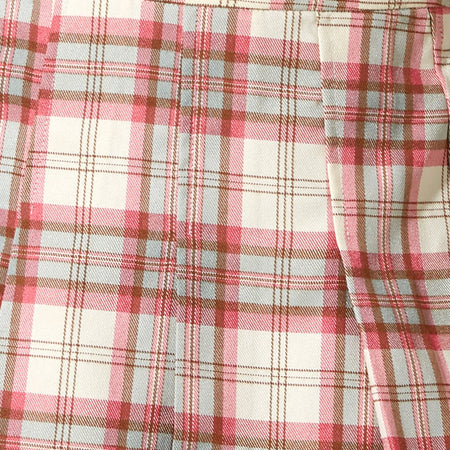 Carga Mini Skirt in Check Ecru and Pink