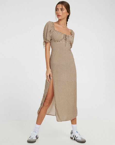 Image of Cello Midi Dress in Mini Gingham