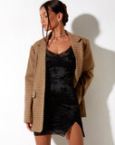 Image of Coti Bodycon Dress in Black Rose Flock with Lace