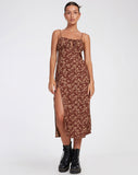 IMAGE OF Cypress Maxi Dress in Earthy Floral Brown