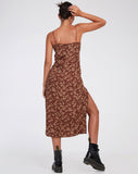 IMAGE OF Cypress Maxi Dress in Earthy Floral Brown