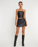 Image of Rolo Mini Skirt in PU Black