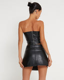 Image of Rolo Mini Skirt in PU Black