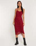 Image of Dulcia Midi Dress in Burgundy