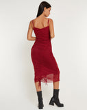 Image of Dulcia Midi Dress in Burgundy