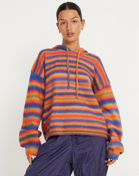 image of Ehsan Hoodie in Red Mix Stripe