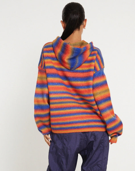 image of Ehsan Hoodie in Red Mix Stripe