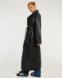 image of Ejo Trench Coat in PU Black