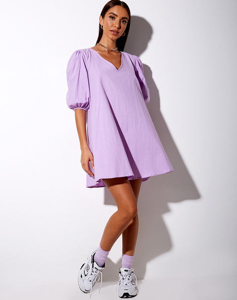 Elna Babydoll Dress in Lilac