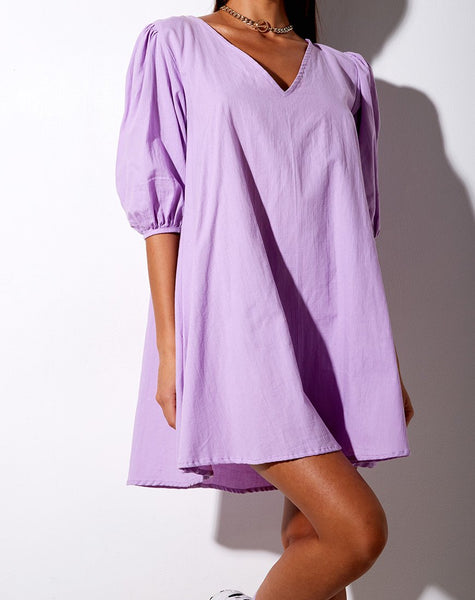 Elna Babydoll Dress in Lilac