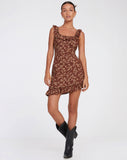 IMAGE OF Felirose Slip Dress in Earthy Floral Brown