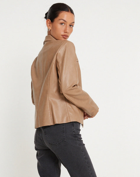 image of Jaga Jacket in PU Tan