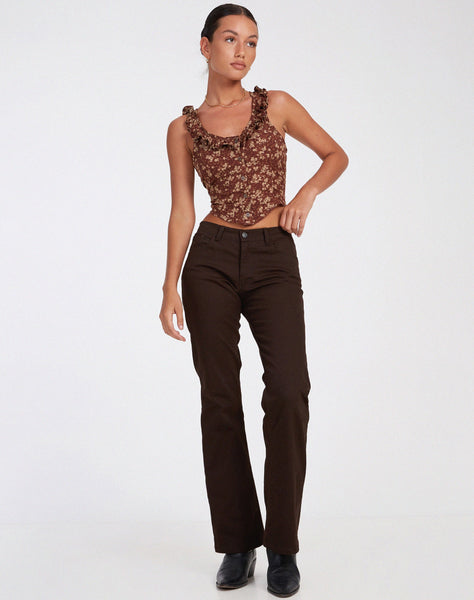 IMAGE OF Julka Cami Top in Earthy Floral Brown