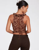 IMAGE OF Julka Cami Top in Earthy Floral Brown