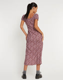 IMAGE OF Larson Midi Dress in 90’s Floral Burgundy