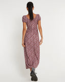 IMAGE OF Larson Midi Dress in 90’s Floral Burgundy