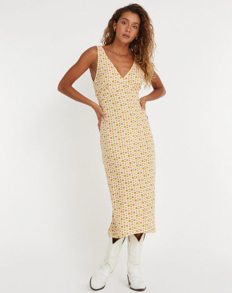 image of Lisheva Midi Dress in Daisy Chain Cream