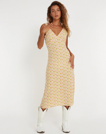 Nosita Midi Dress in Sunflower Pop Yellow