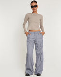 image of Lovis Low Rise Cargo Trouser in Grey