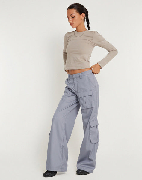 image of Lovis Low Rise Cargo Trouser in Grey