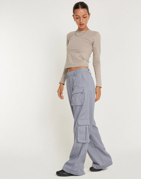 image of Lovis Low Rise Cargo Trouser in Grey