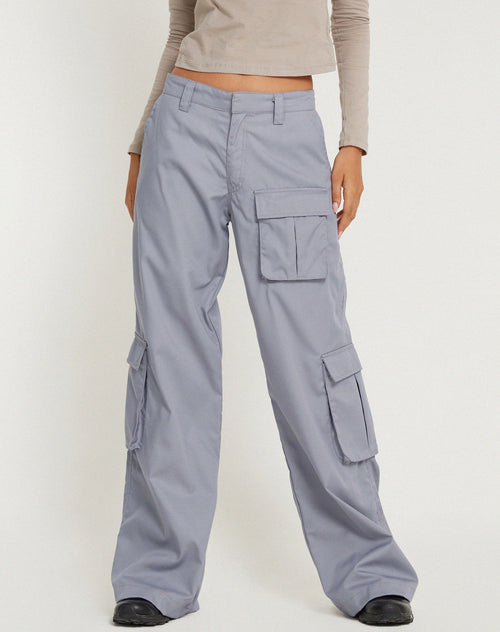 image of Lovis Low Rise Cargo Trouser in Grey