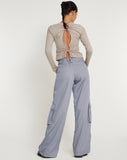 image of Lovis Low Rise Cargo Trouser in Grey