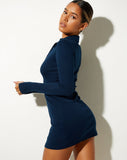 Image of Luiza Mini Dress in Rib Navy