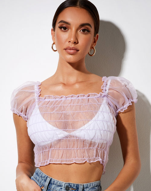 Marilla Crop Top in Lilac