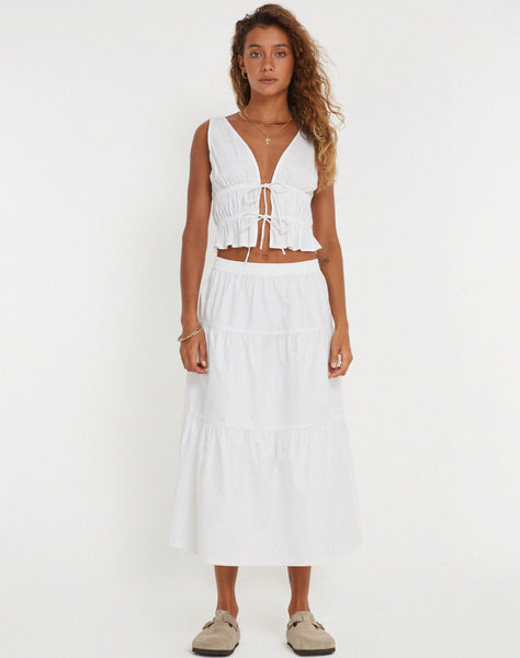 image of Midaxi Skirt in White