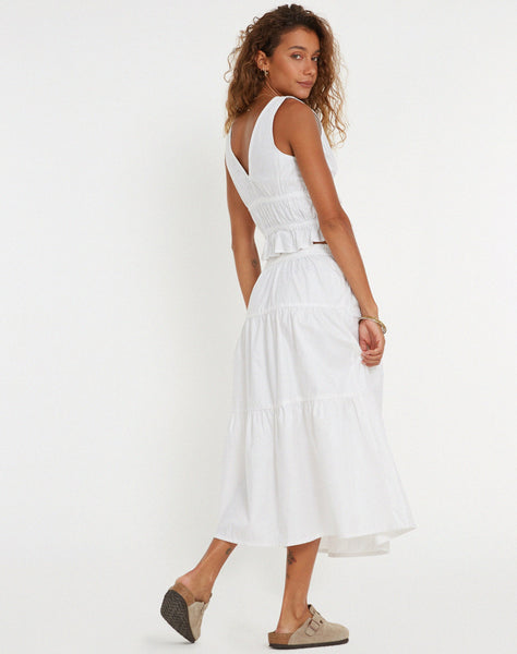 image of Midaxi Skirt in White