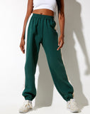 Image of Basile Jogger in Forest Green and Winter White