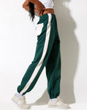 Image of Basile Jogger in Forest Green and Winter White