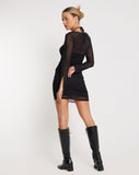 image of Naisa Mini Dress in Mesh Black