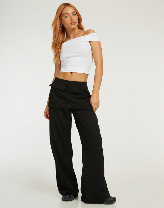 image of Omara Trouser Skirt in Black