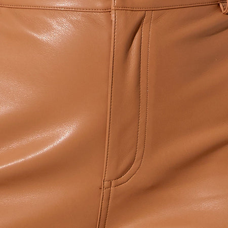 Zoven Flare Trouser in PU Peachy Tan