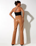 Image of Zoven Flare Trouser in PU Peachy Tan