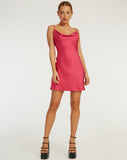 image of Paiva Slip Dress in Satin Bright Dark Pink