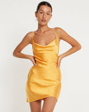 image of Paiva Slip Dress in Satin Orange