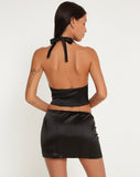 image of Praz Halter Top in Satin Black