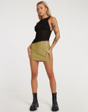 IMAGE OF Ima Mini Skirt in PU Leaf GreenA